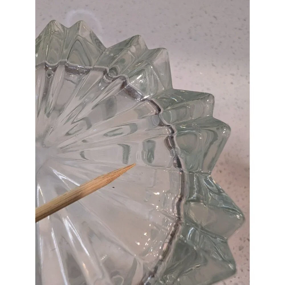 Clear Glass Ice Bucket Set 6 Glasses Italy-Made Tongs